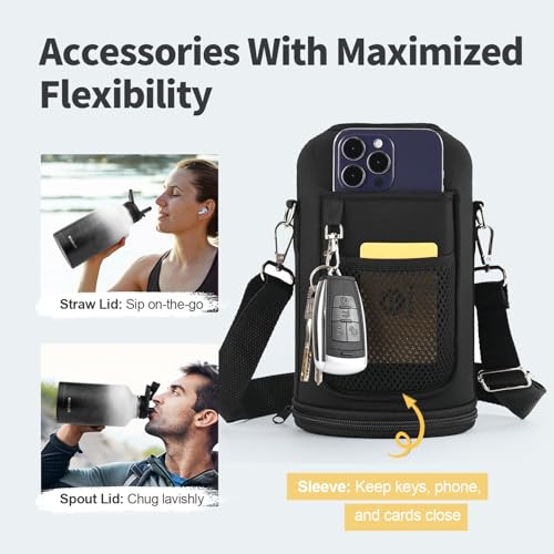 64 oz Insulated Stainless Steel Water Bottle with Straw H453438
