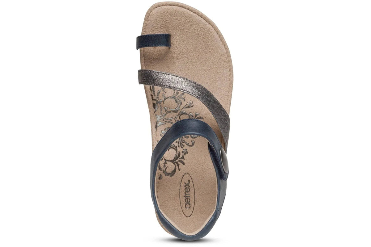 Navy Leather Shoes G8051