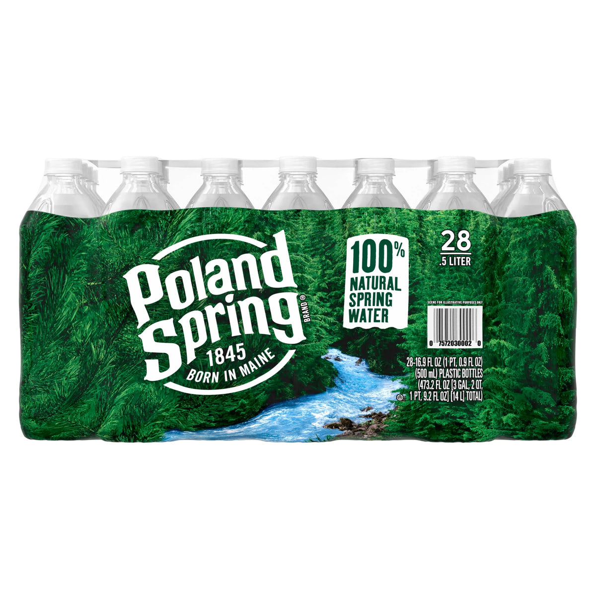 16.9-ounce Natural Spring Water Plastic Bottles (Pack of 28) Y398