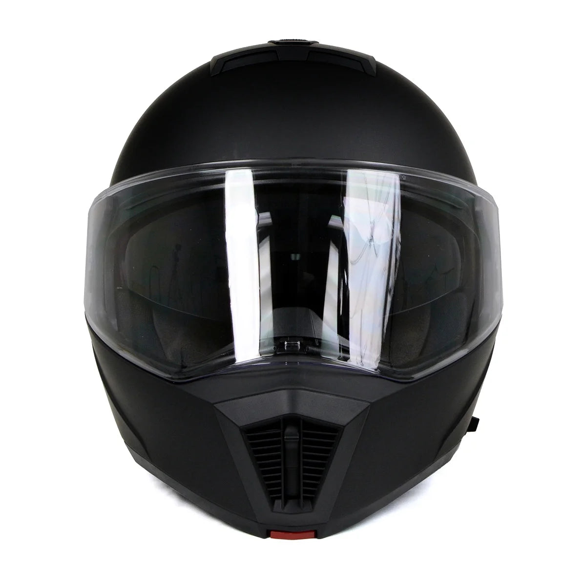 Flat Black Motorcycle Modular Helmet with Drop Down Visor T608282
