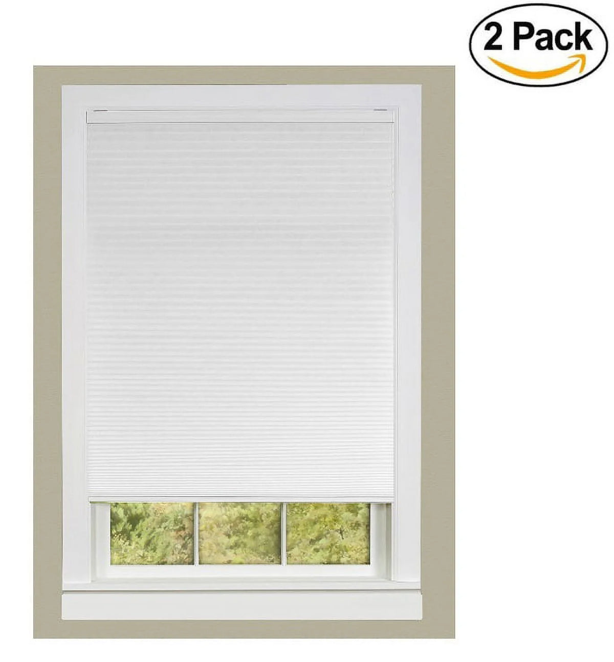 Cordless Pleated Window Shade, White (Set of 2) L2624