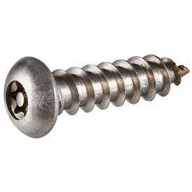 Tamper-pruf Screw #12AB x 1/2x22 Security Sheet Metal Screw - Button Torx Head - 302HQ Stainless Steel - 100 Pk J452087