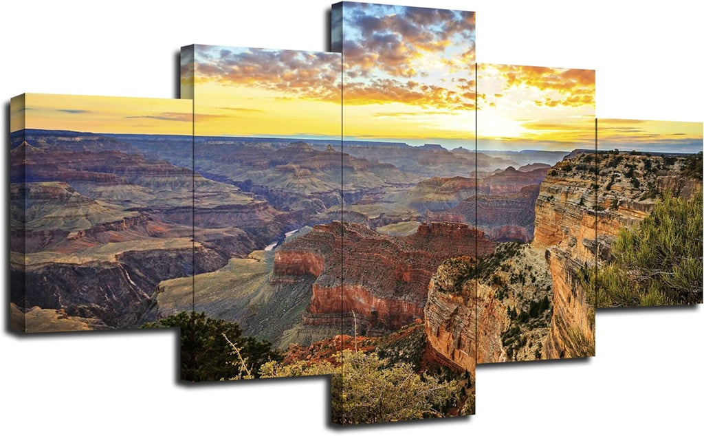 5 Piece Framed Canvas Print Wall Art Pictures (60''Wx32''H) K18682