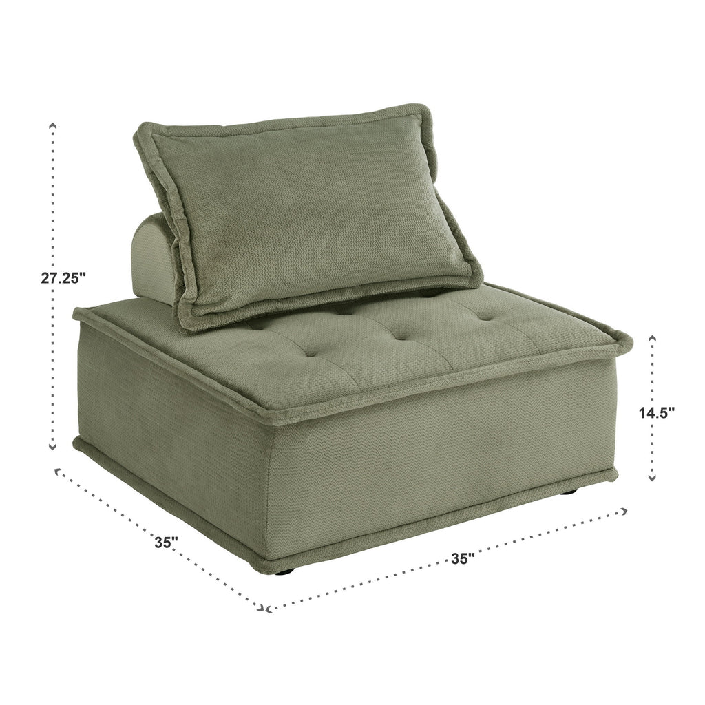 Moss Green Velvet Tufted Accent Chair A658
