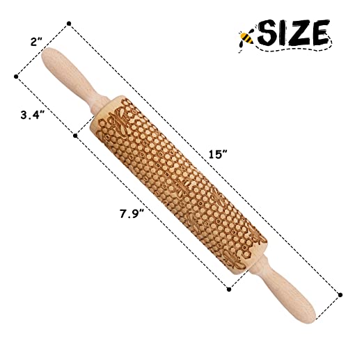 Wooden Embossed Rolling Pin G9497