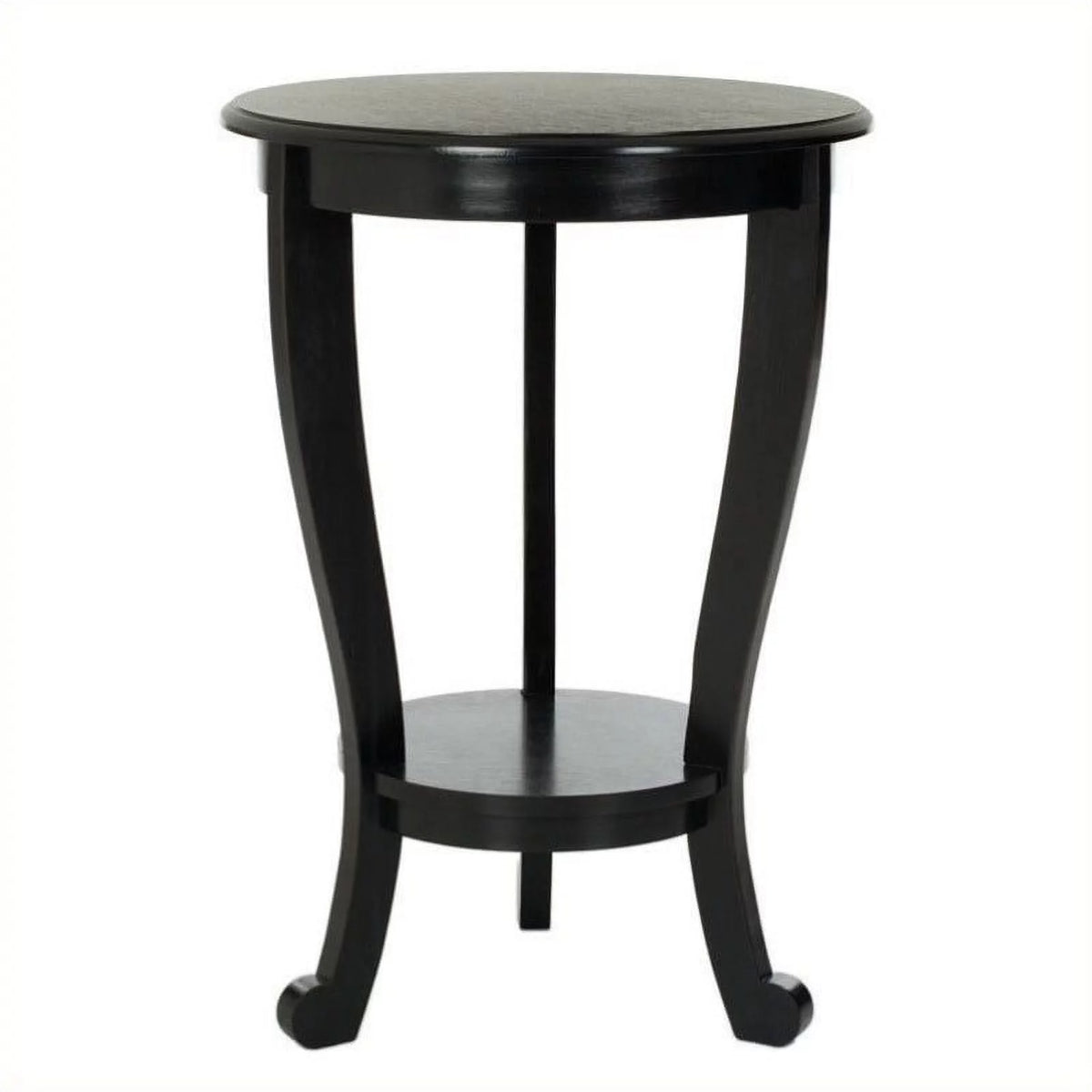 Black Wood Pedestal Side Table Set of 2 X6742