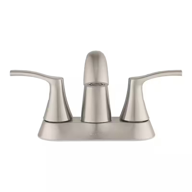 4 in. Centerset Double-Handle High-Arc Bathroom Faucet in Brushed Nickel A236