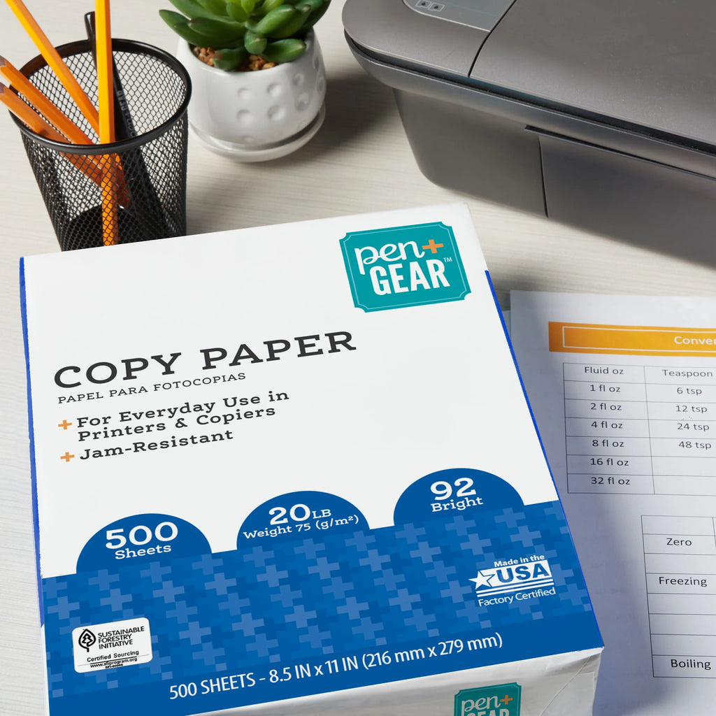 Copy Paper, 8.5 x 11, 92 Bright, White, 20 lb., 1 Ream (500 Sheets) E5241