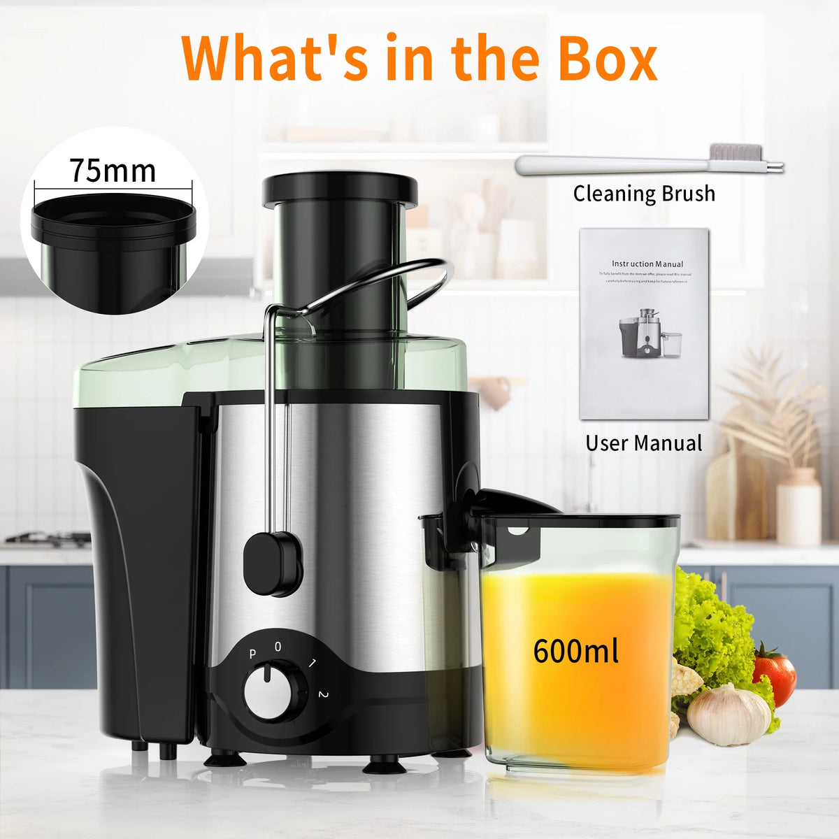 600W Centrifugal Juicer with 3" Feed Chute S639