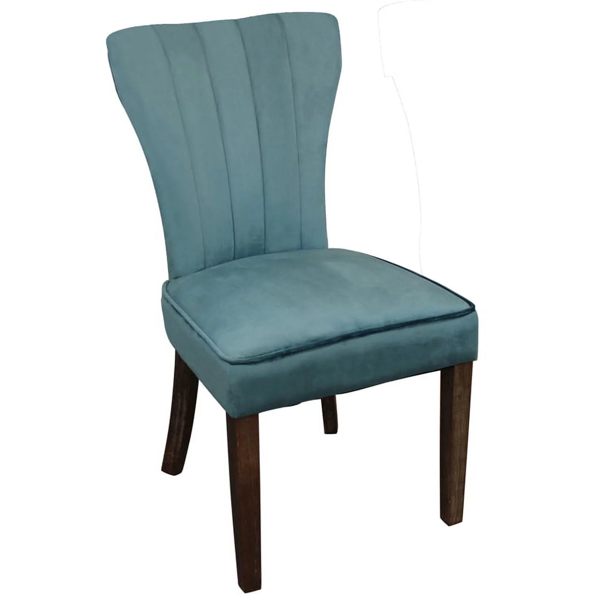 Dining Table Set with Solid Wood Round Table and 6 Chairs in Teal M24546