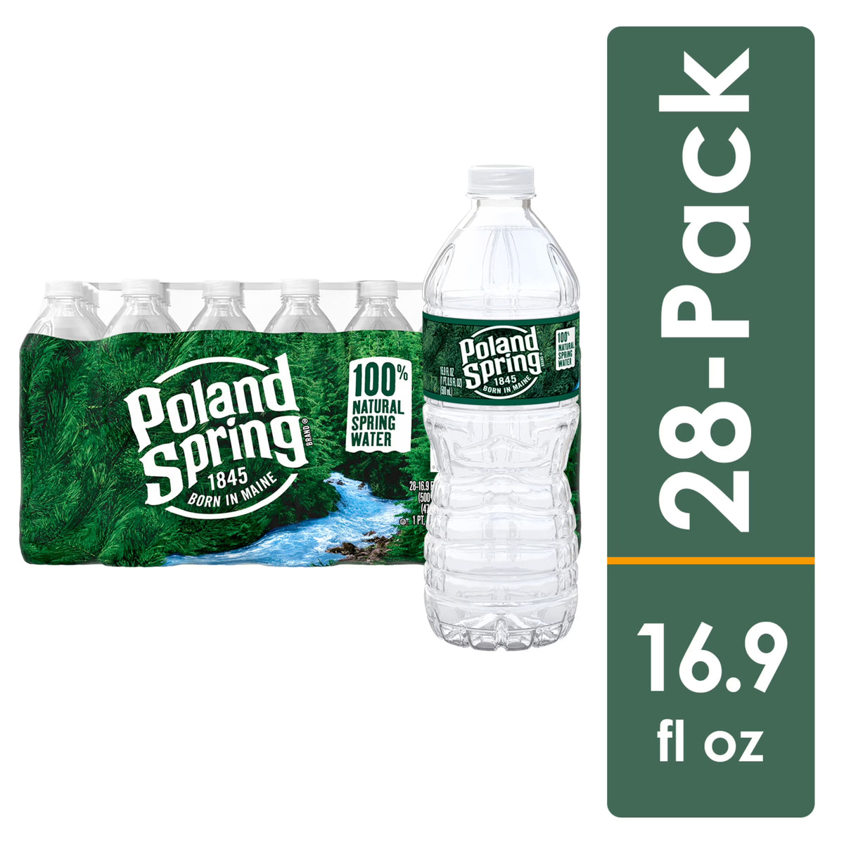 16.9-ounce Natural Spring Water Plastic Bottles (Pack of 28) Y398
