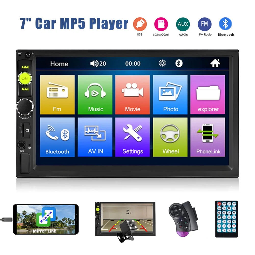 Double Din Car Radio 7 HD Touch Screen Bluetooth Multimedia Player F842
