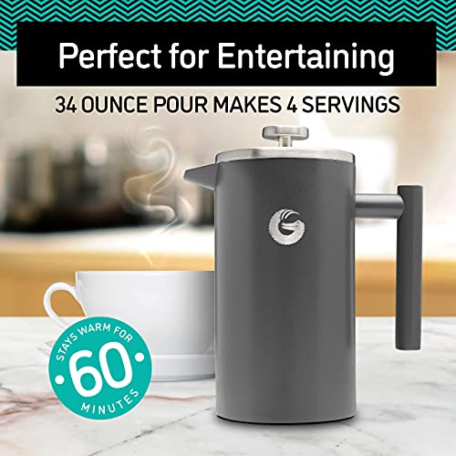 34oz Double Insulated Stainless Steel French Press F12220