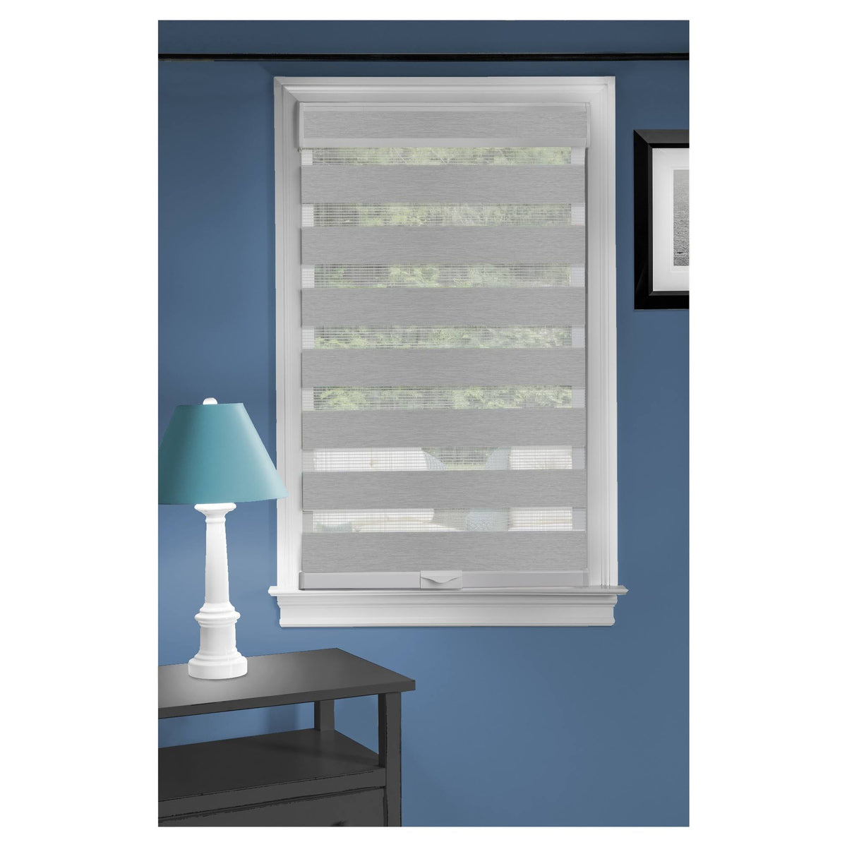 Grey Cordless Sheer Double Layered Shade U681277