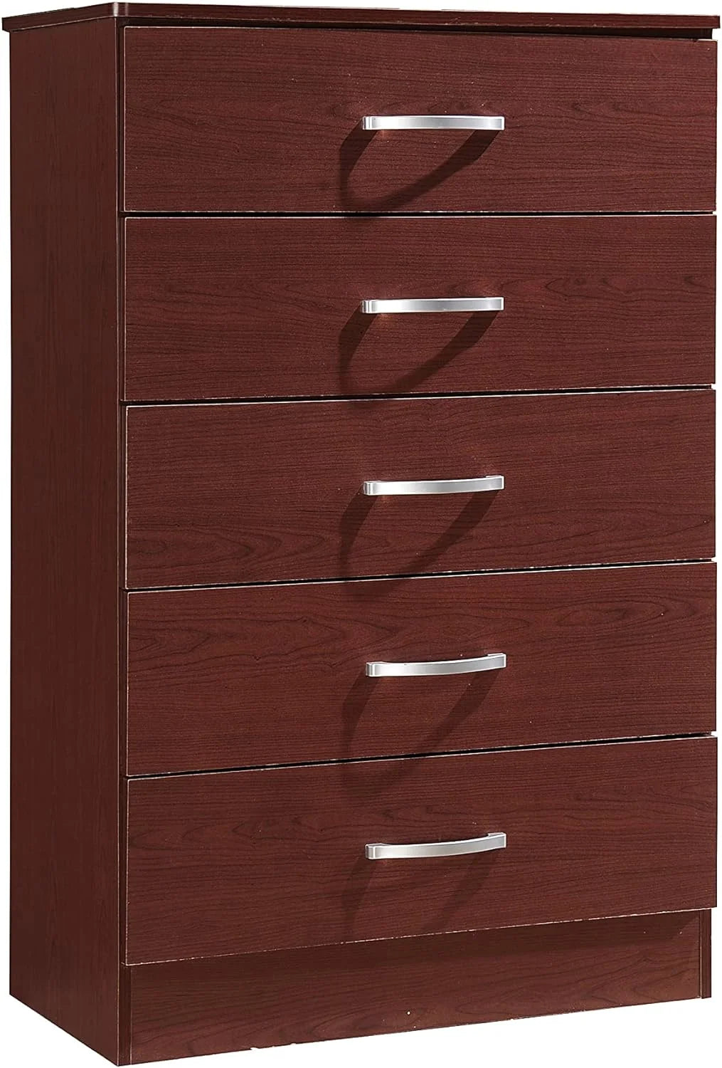 5 Drawer Wood Dresser, Mahogany, 47.8X31.5 Inches P549