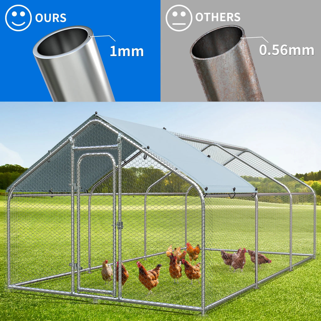 Large Metal Walk-in Chicken Coop Set of 3 K552