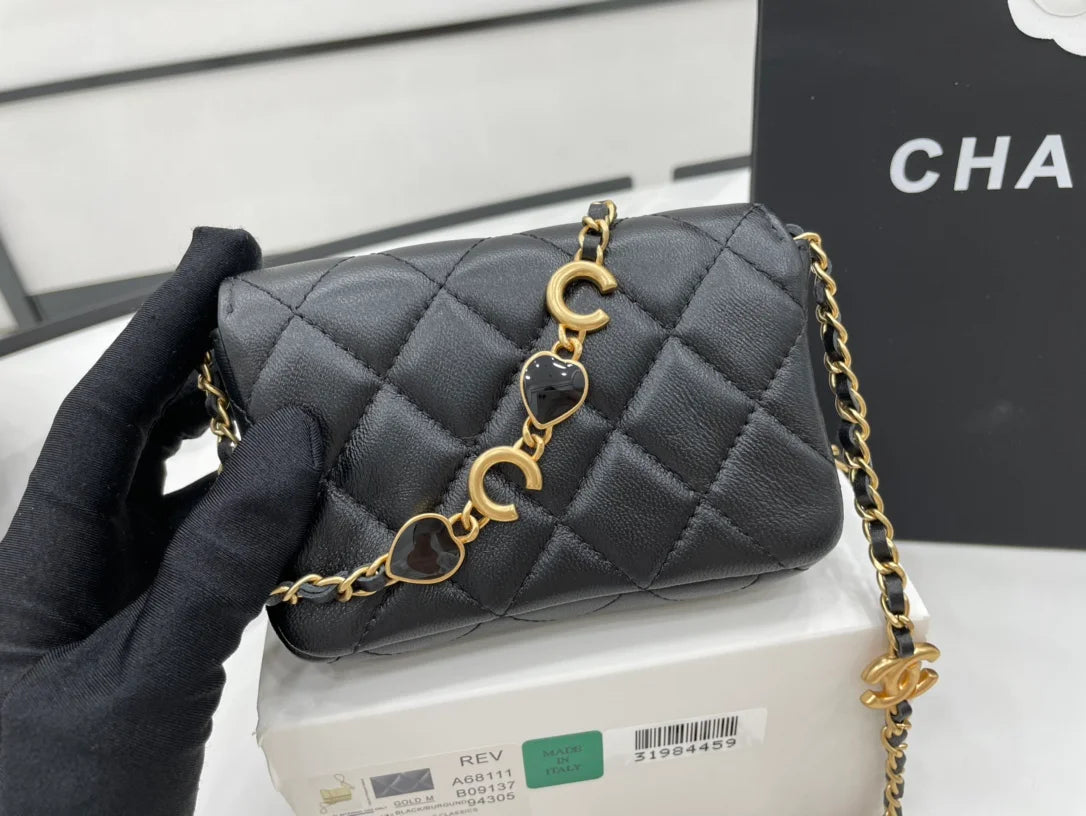 Black Mini Flap Bag F4992