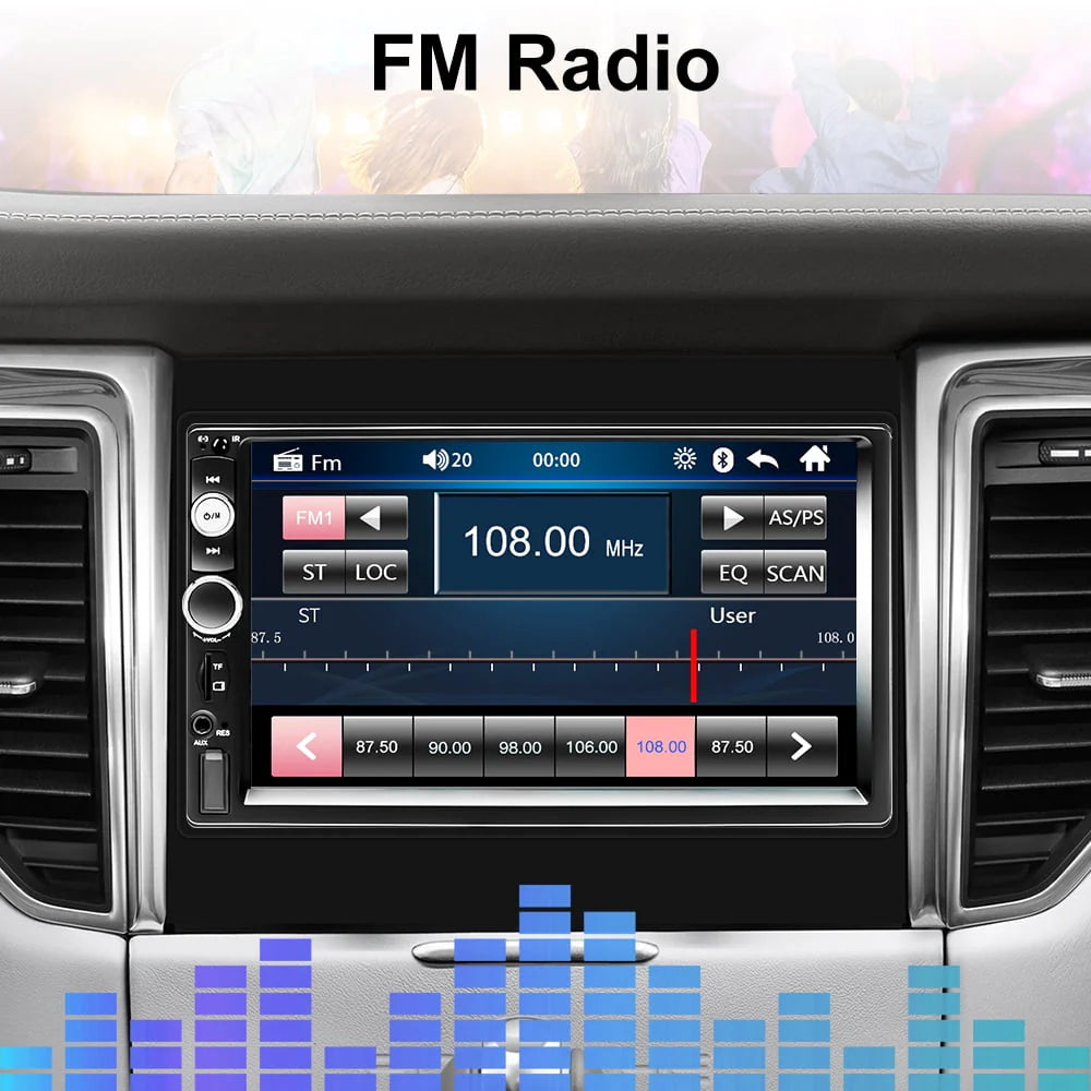 Double Din Car Radio 7 HD Touch Screen Bluetooth Multimedia Player F842