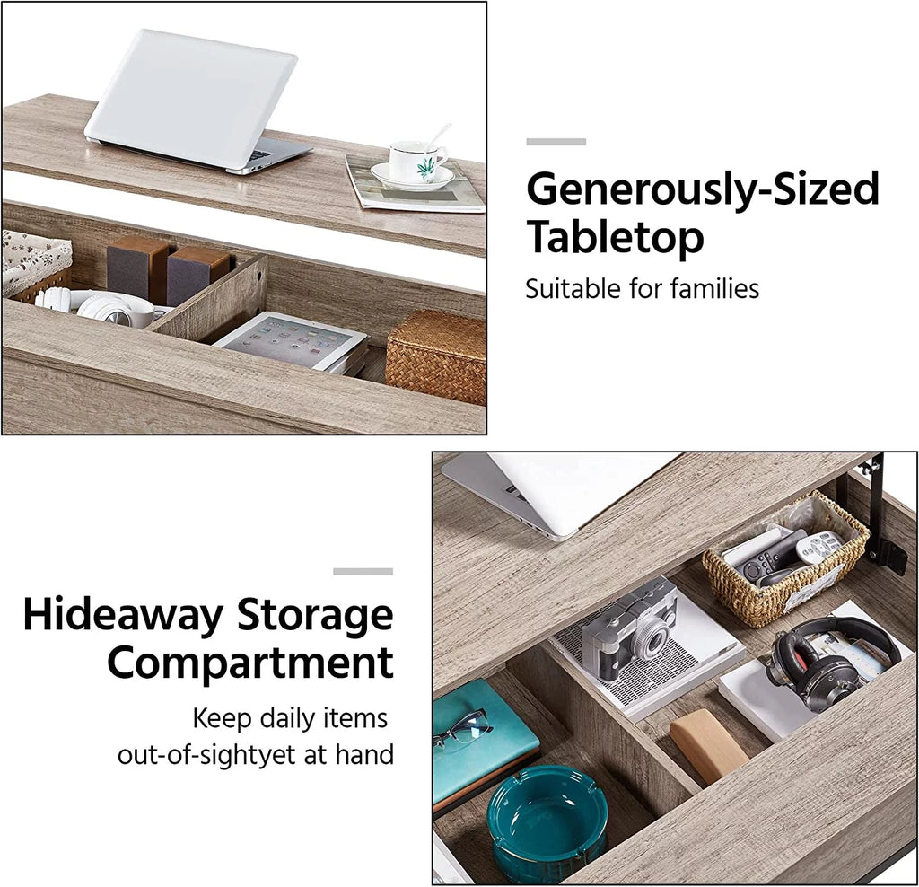 47.5" Lift Top Coffee Table with Hidden Storage I339367
