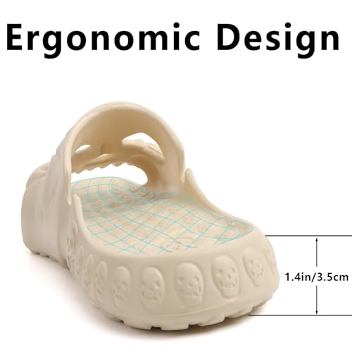 Skull Slides Sandals Open Toe Slip On W550451