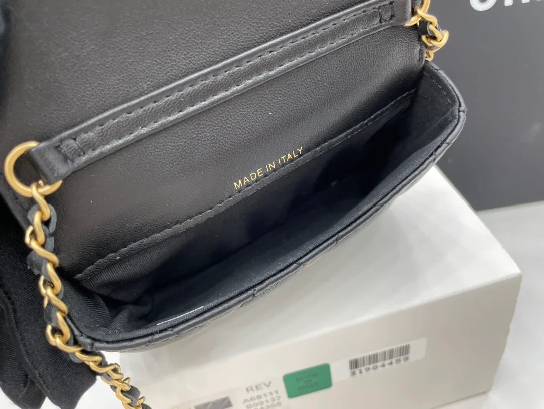 Black Mini Flap Bag F4992