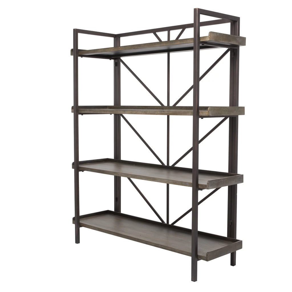 48" x 59" Brown Metal 4-Tier Shelving Unit B2808