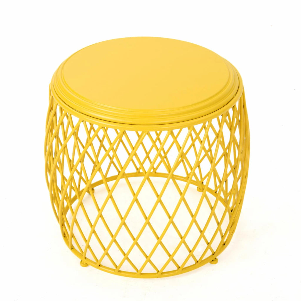 19 Inch Metal Mesh Side Table Y47032