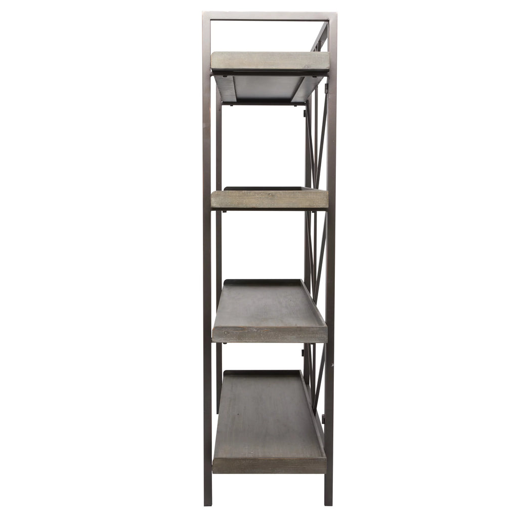 48" x 59" Brown Metal 4-Tier Shelving Unit B2808