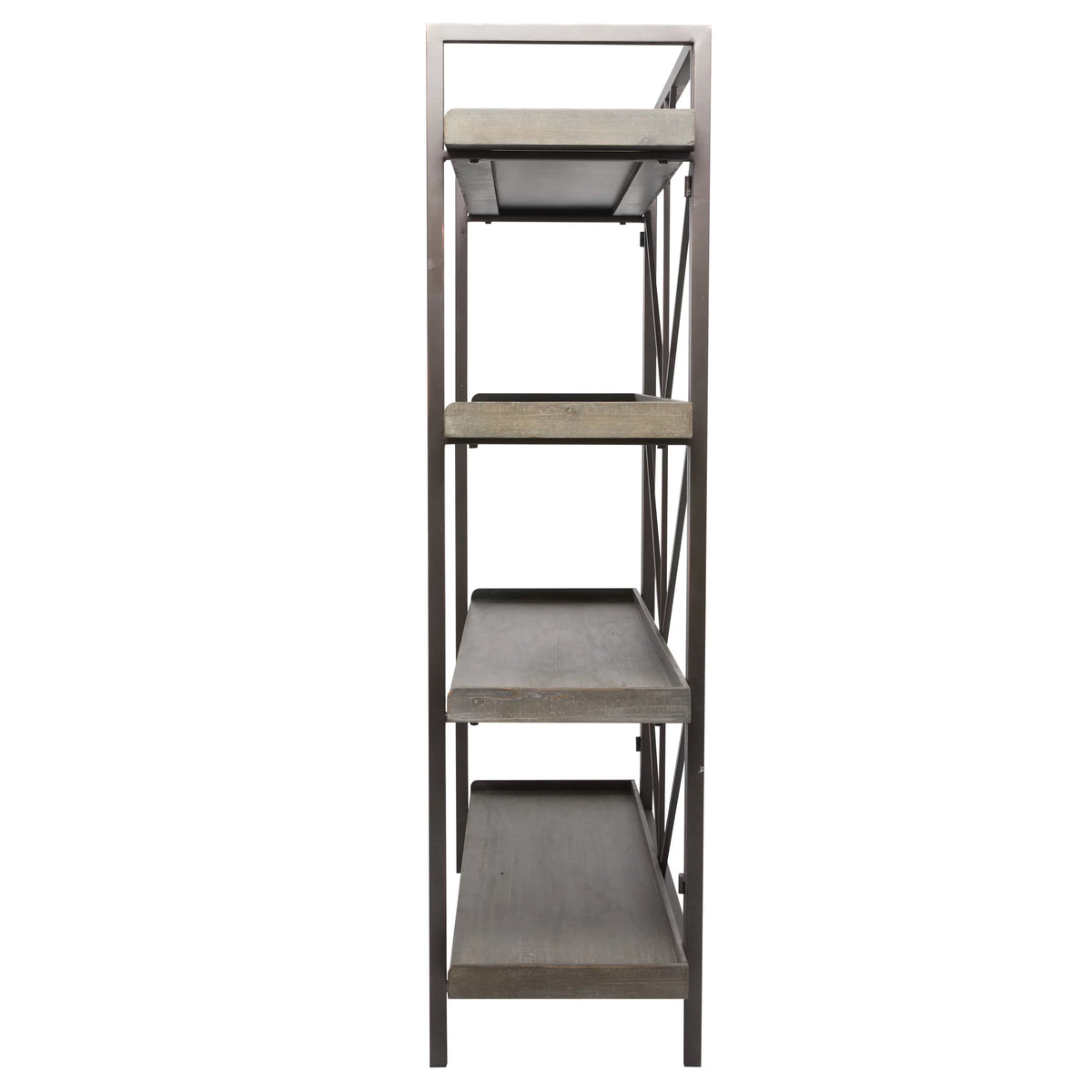 48" x 59" Brown Metal 4-Tier Shelving Unit B2808