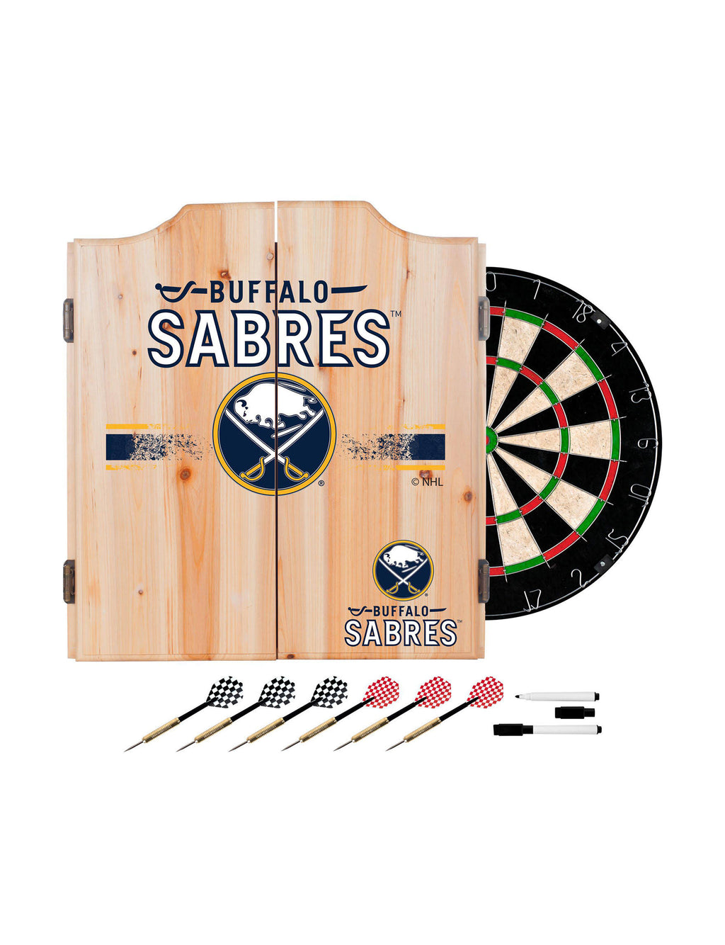 Dart Cabinet Set with Darts and Board W3902