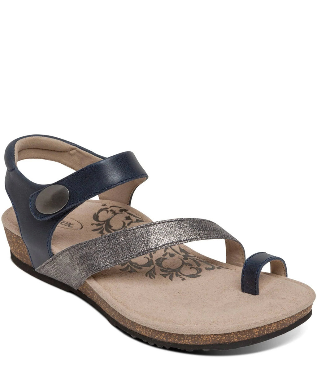 Navy Leather Shoes G8051