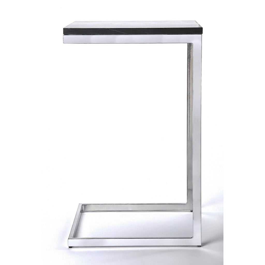 Nickel Metal Marble End Table V35837