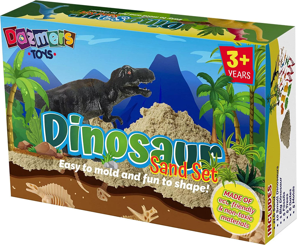 Dinosaur Play Sand Kit, 2 Bags of Sand, 34 Pieces M601