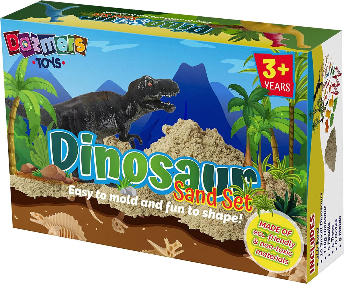 Dinosaur Play Sand Kit, 2 Bags of Sand, 34 Pieces M601